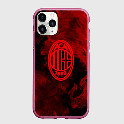 Чехол iPhone 11 Pro матовый Милан огненый стиль, цвет: 3D-малиновый