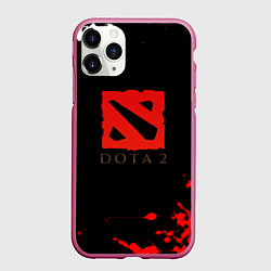 Чехол iPhone 11 Pro матовый Dota 2 краски текстура, цвет: 3D-малиновый