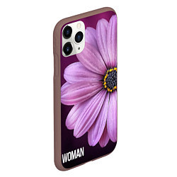 Чехол iPhone 11 Pro матовый Фиолетовый цветок - WOMAN, цвет: 3D-коричневый — фото 2