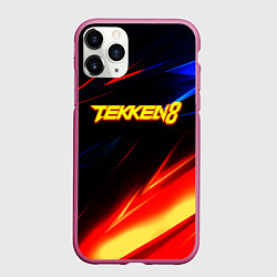 Чехол iPhone 11 Pro матовый Теккен 8 geometry stripes, цвет: 3D-малиновый