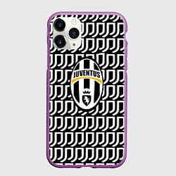 Чехол iPhone 11 Pro матовый Juventus pattern fc, цвет: 3D-фиолетовый