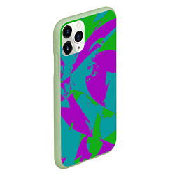 Чехол iPhone 11 Pro матовый Бирюзово-зелёная абстракция, цвет: 3D-салатовый — фото 2
