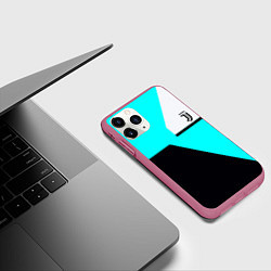 Чехол iPhone 11 Pro матовый Juventus sport geometry fc, цвет: 3D-малиновый — фото 2