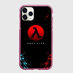 Чехол iPhone 11 Pro матовый Half life краска текстура валф, цвет: 3D-малиновый