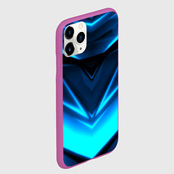 Чехол iPhone 11 Pro матовый Geometry stripes неон, цвет: 3D-фиолетовый — фото 2