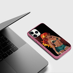 Чехол iPhone 11 Pro матовый Сюра - Синий экзорцист, цвет: 3D-малиновый — фото 2