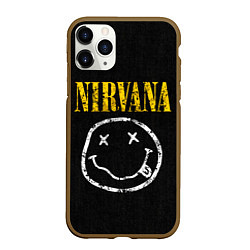 Чехол iPhone 11 Pro матовый Джинсовка с nirvana, цвет: 3D-коричневый