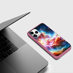 Чехол iPhone 11 Pro матовый The cosmic nebula, цвет: 3D-малиновый — фото 2