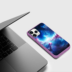 Чехол iPhone 11 Pro матовый Fascinating cosmic expanses, цвет: 3D-фиолетовый — фото 2