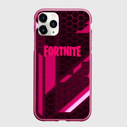 Чехол iPhone 11 Pro матовый Fortnite броня розовая эпик, цвет: 3D-малиновый