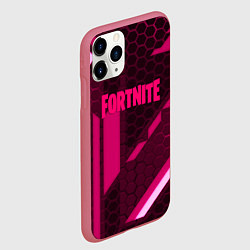 Чехол iPhone 11 Pro матовый Fortnite броня розовая эпик, цвет: 3D-малиновый — фото 2