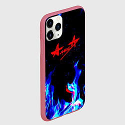 Чехол iPhone 11 Pro матовый Алиса глитч огонь, цвет: 3D-малиновый — фото 2