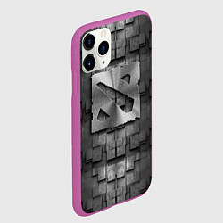 Чехол iPhone 11 Pro матовый Dota - metal texture, цвет: 3D-фиолетовый — фото 2
