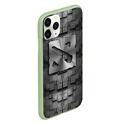 Чехол iPhone 11 Pro матовый Dota - metal texture, цвет: 3D-салатовый — фото 2