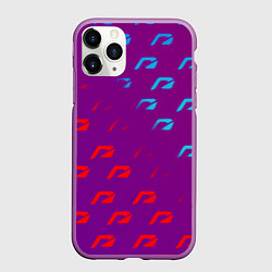 Чехол iPhone 11 Pro матовый НФС лого градиент текстура, цвет: 3D-фиолетовый