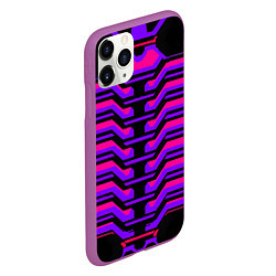 Чехол iPhone 11 Pro матовый Киберпанк броня фиолетовая v1, цвет: 3D-фиолетовый — фото 2