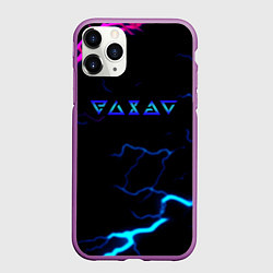 Чехол iPhone 11 Pro матовый Ведьмак игры молния, цвет: 3D-фиолетовый