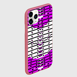 Чехол iPhone 11 Pro матовый Фиолетово-белая техно броня, цвет: 3D-малиновый — фото 2