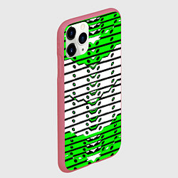 Чехол iPhone 11 Pro матовый Зелёно-белая техно броня, цвет: 3D-малиновый — фото 2