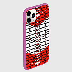 Чехол iPhone 11 Pro матовый Красно-белая техно броня, цвет: 3D-фиолетовый — фото 2
