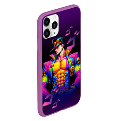 Чехол iPhone 11 Pro матовый Джо Джо - персонаж, цвет: 3D-фиолетовый — фото 2