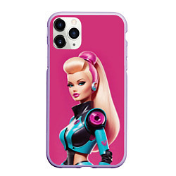 Чехол iPhone 11 Pro матовый Кукла Барби - киберпанк, цвет: 3D-светло-сиреневый