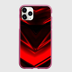 Чехол iPhone 11 Pro матовый Geometry stripes line, цвет: 3D-малиновый