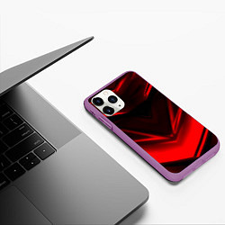 Чехол iPhone 11 Pro матовый Geometry stripes line, цвет: 3D-фиолетовый — фото 2