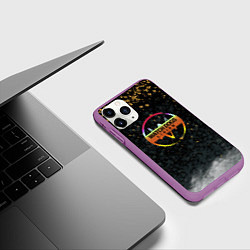 Чехол iPhone 11 Pro матовый Watch dogs легион текстура краски, цвет: 3D-фиолетовый — фото 2