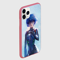 Чехол iPhone 11 Pro матовый Рей Аянами из Евангелиона, цвет: 3D-малиновый — фото 2