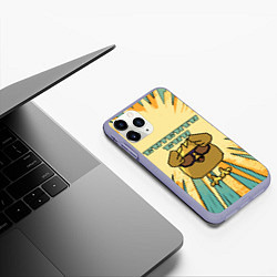 Чехол iPhone 11 Pro матовый Chicken gun shock, цвет: 3D-светло-сиреневый — фото 2