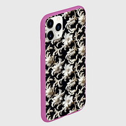 Чехол iPhone 11 Pro матовый Узор в стиле барокко, цвет: 3D-фиолетовый — фото 2