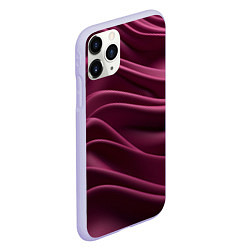 Чехол iPhone 11 Pro матовый Шелк бургунди, цвет: 3D-светло-сиреневый — фото 2