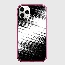 Чехол iPhone 11 Pro матовый Белые помехи, цвет: 3D-малиновый