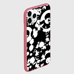 Чехол iPhone 11 Pro матовый Модная чб абстракция - нейросеть, цвет: 3D-малиновый — фото 2
