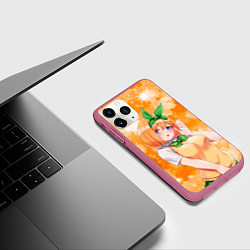 Чехол iPhone 11 Pro матовый Ёцуба Накано из Пяти невест, цвет: 3D-малиновый — фото 2