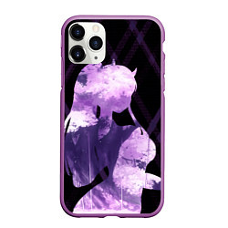 Чехол iPhone 11 Pro матовый Сакура в силуэте Зеро ту, цвет: 3D-фиолетовый