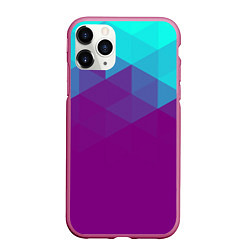 Чехол iPhone 11 Pro матовый Geometry polygonal psy, цвет: 3D-малиновый