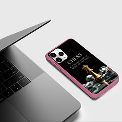 Чехол iPhone 11 Pro матовый Тихая игра музыки разума, цвет: 3D-малиновый — фото 2