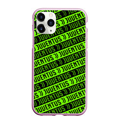Чехол iPhone 11 Pro матовый Juventus green pattern sport, цвет: 3D-розовый