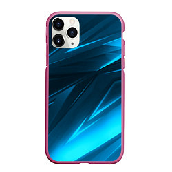 Чехол iPhone 11 Pro матовый Geometry stripes neon color, цвет: 3D-малиновый