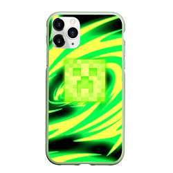 Чехол iPhone 11 Pro матовый Minecraft кислотный стиль