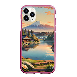 Чехол iPhone 11 Pro матовый Спокойный рассвет над японским горизонтом