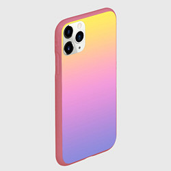 Чехол iPhone 11 Pro матовый Нежный жёлто-сиреневый градиент, цвет: 3D-малиновый — фото 2