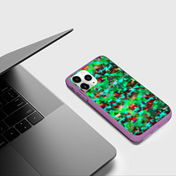 Чехол iPhone 11 Pro матовый Разноцветные осколки стекла, цвет: 3D-фиолетовый — фото 2