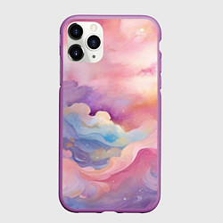 Чехол iPhone 11 Pro матовый Нежные сказочные облака, цвет: 3D-фиолетовый