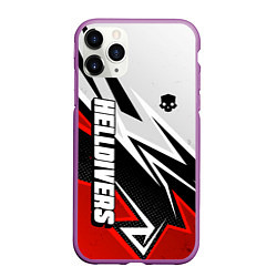 Чехол iPhone 11 Pro матовый Helldivers 2: White x Red, цвет: 3D-фиолетовый