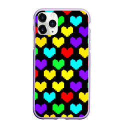 Чехол iPhone 11 Pro матовый Undertale heart pattern