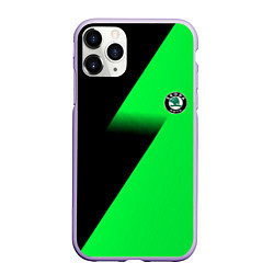Чехол iPhone 11 Pro матовый Skoda green line geometry