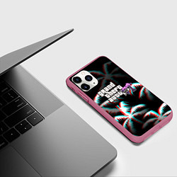 Чехол iPhone 11 Pro матовый GTA 6 vice city glitch, цвет: 3D-малиновый — фото 2